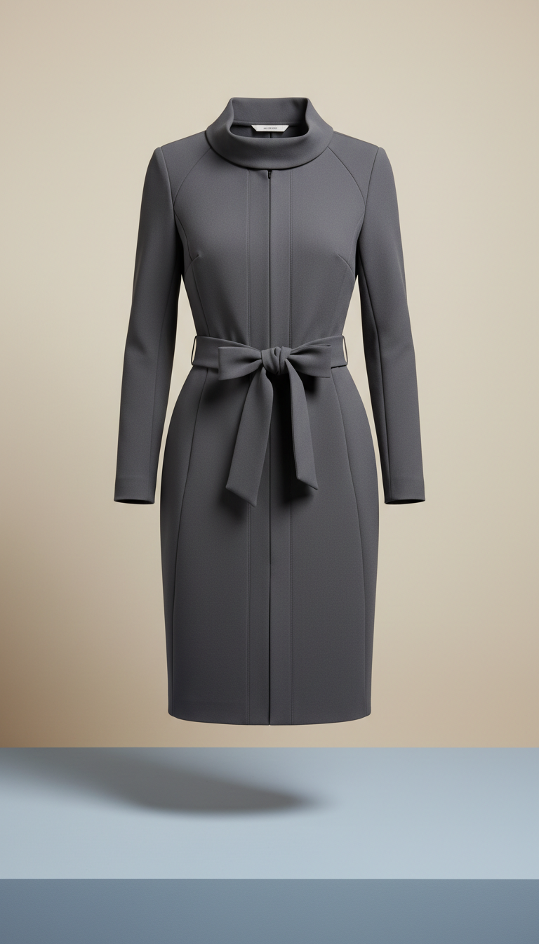 Tailored Dress in Technical Satin