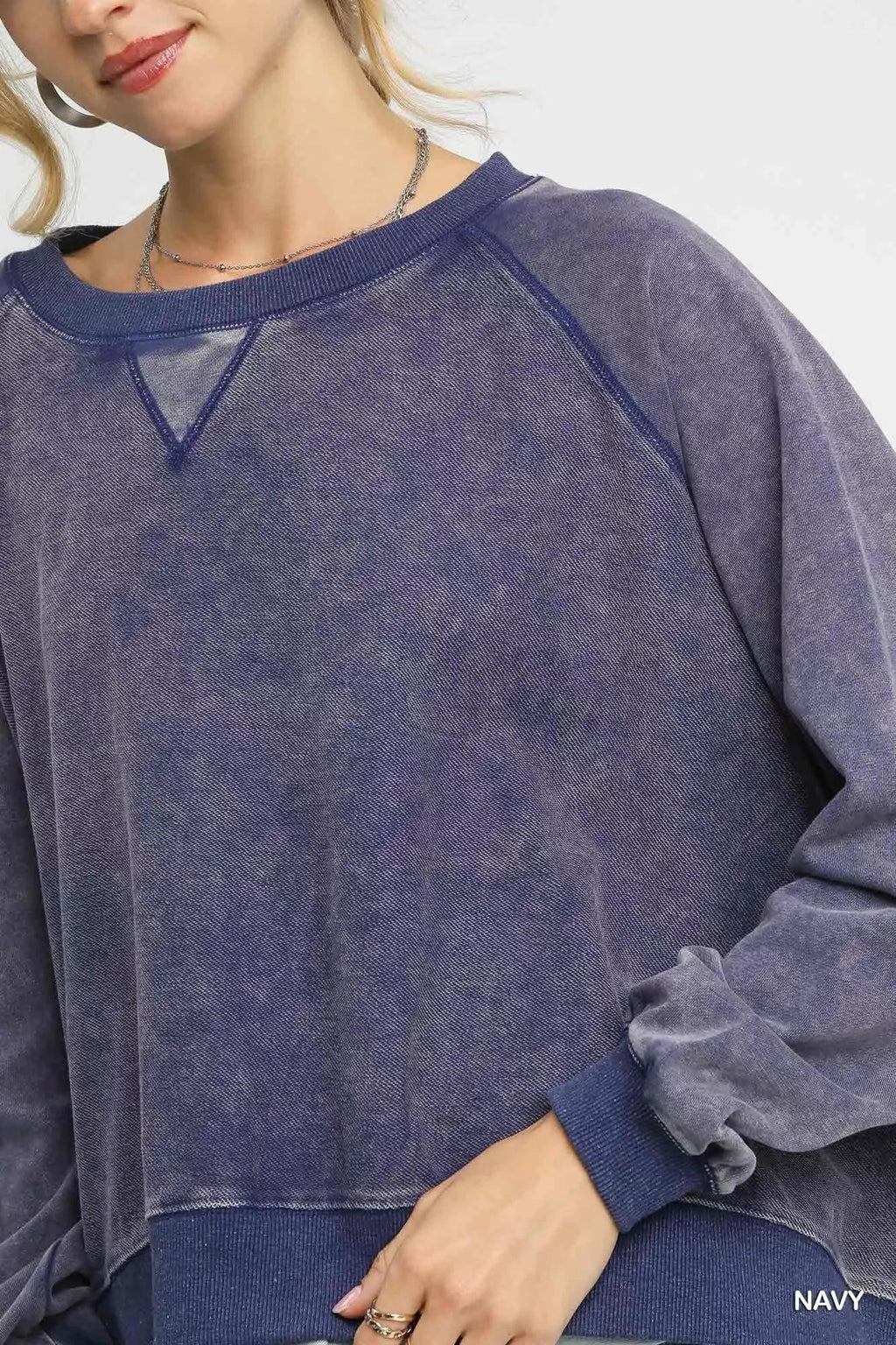 Umgee Mineral Wash French Terry Sweatshirt